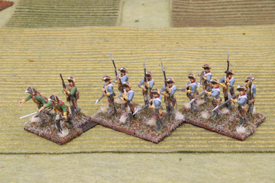 Von Donop's Hessian infantry from the left