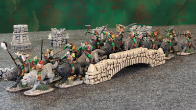 Goblin Warg Riders Cross Bridge