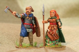 Ancient German Chief and Spear Maiden